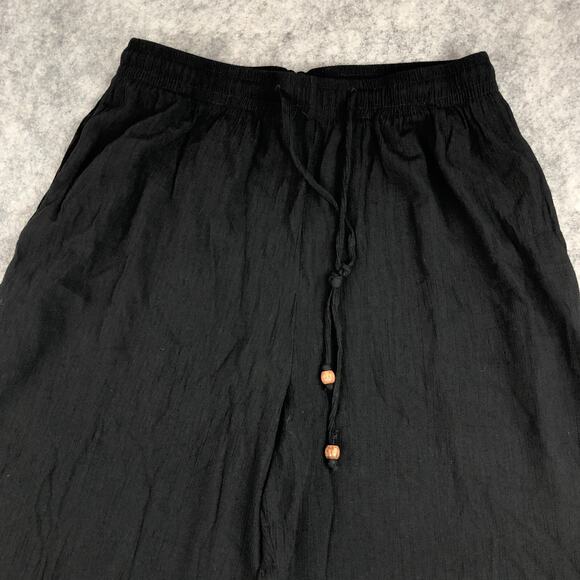 Dressbarn Lounge Pants Womens Large Black Straight Drawstring Relaxed Vacation - Picture 4 of 12
